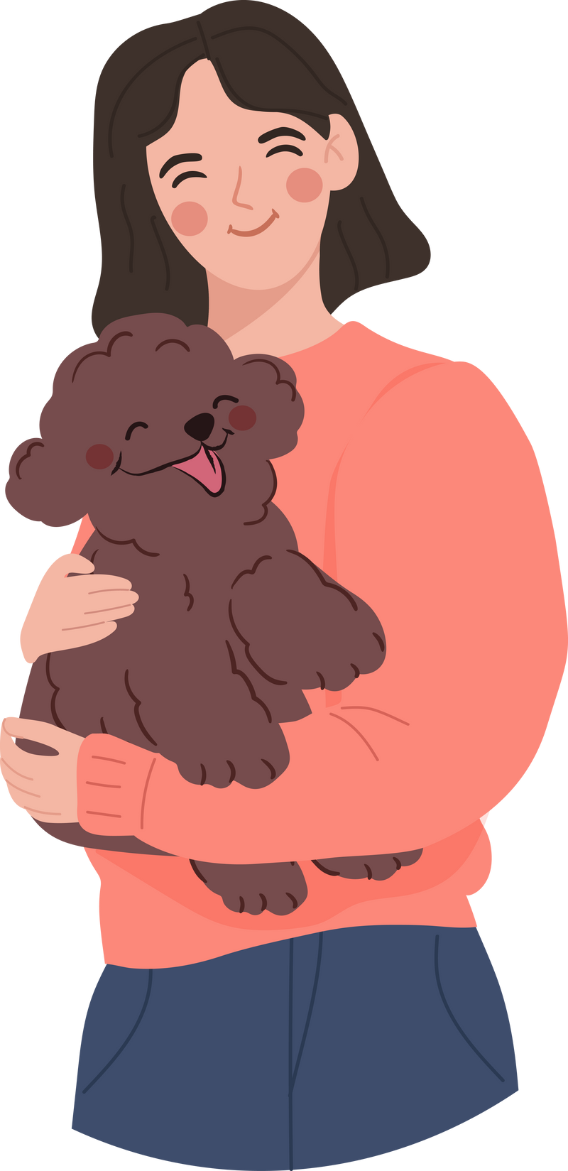 Happy owner and pet concept vector